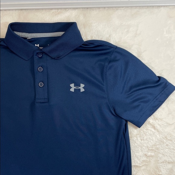Under Armour Boy’s Dark Blue Polo size medium - Picture 1 of 4